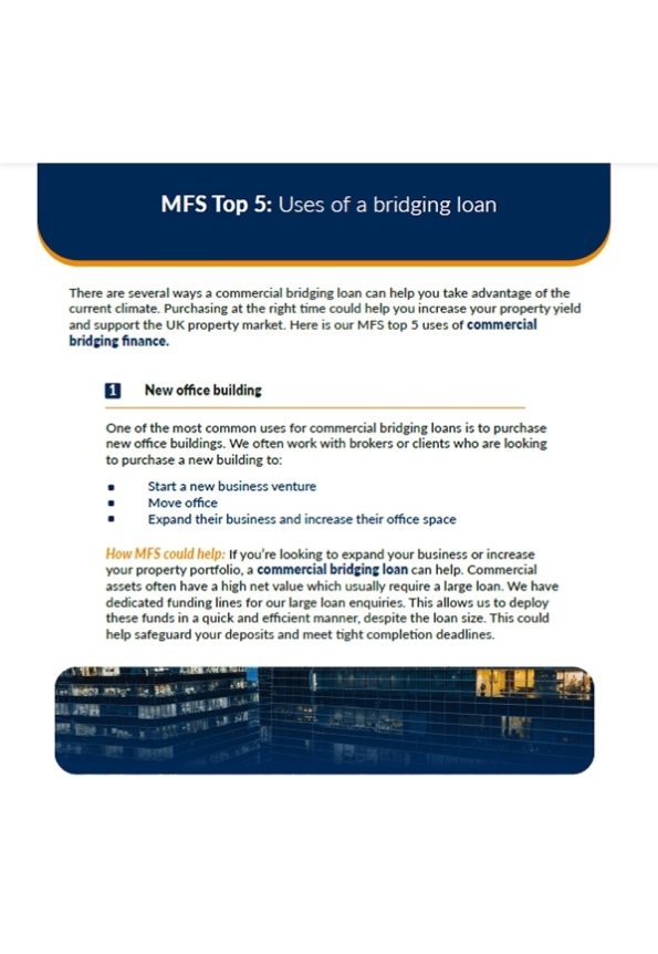 Top5 uses commercial bridging loans