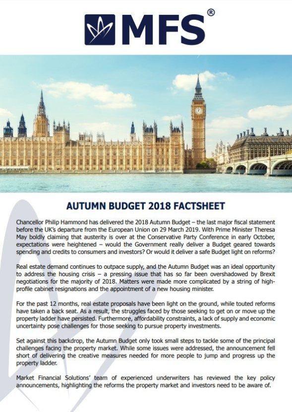 Autumn budget 2018 Factsheet