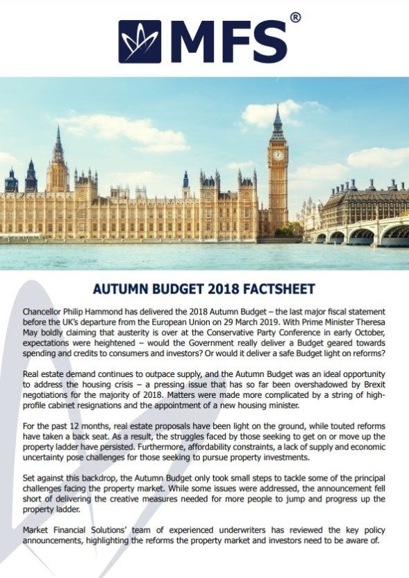 Autumn budget 2018 Factsheet