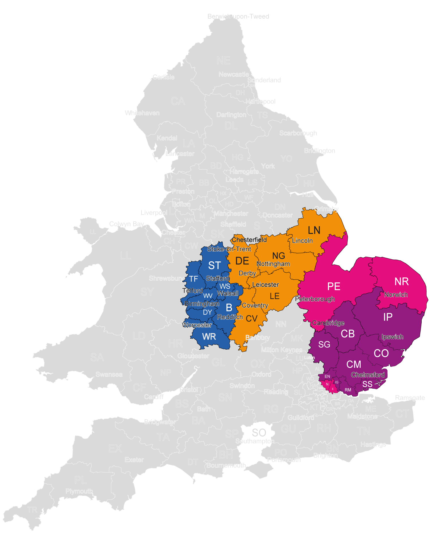 Richard Saunders Postcode map