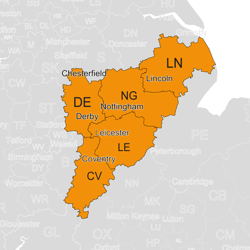 Joe Noon Postcodes East Midlands